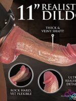Master Series 11" Silicone Dildo With Harness - Image 4