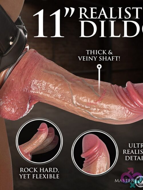 Master Series 11&Quot; Silicone Dildo With Harness - Image 4