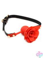 Master Series Blossom Gag Silicone Rose Gag – Red - Image 2