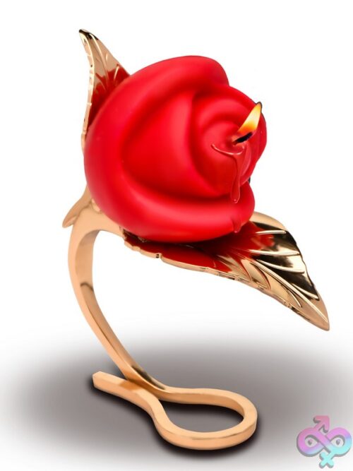 Master Series Burning Passion Rose Candle With Holder – Red - Image 2