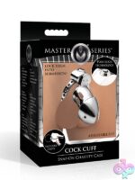 Polished silver metal snap-on chastity cage with adjustable base ring by Xr - Master Series