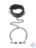 Collared Temptress Neoprene Collar with Nipple Clamps - Image 2