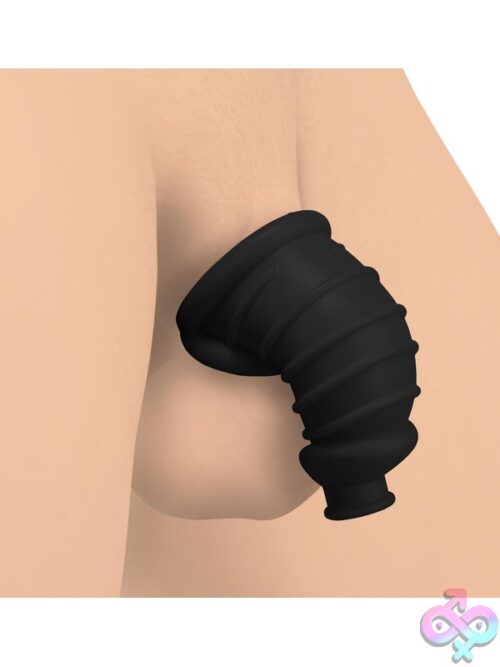 Dark Chamber Silicone Chastity Cage – Black - Image 4