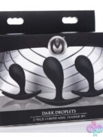 Three graduated curved anal trainer plugs in black silicone by Xr - Master Series
