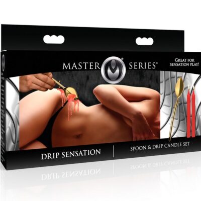 Red drip sensation candle and spoon set for couples by Xr - Master Series