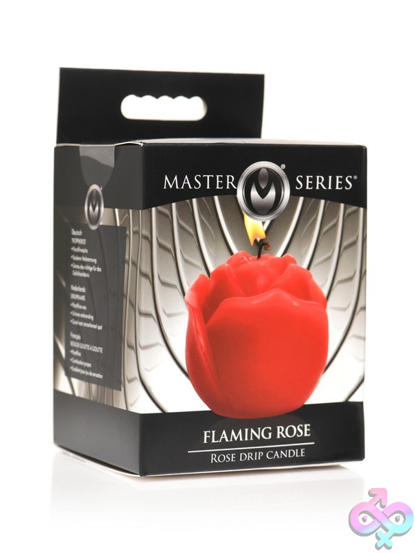 Discreet-Toys-Master-Series-Flaming-Rose-Drip-Candle-Nu-Xr-Ah234 Red Rose-Shaped Warming Drip Candle For Couples By Xr Master Series
