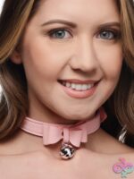 Master Series Golden Kitty Cat Bell Collar – Pink & Silver - Image 2