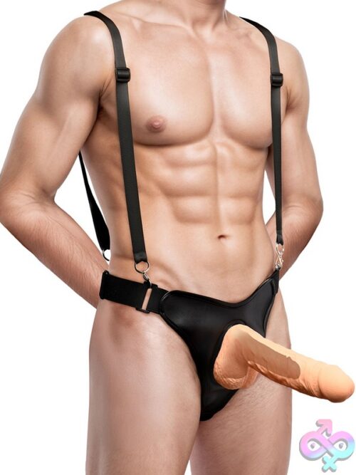 Master Series Magnum 9&Quot; Hollow Silicone Dildo W/ Harness - Image 2
