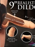Master Series Magnum 9" Hollow Silicone Dildo W/ Harness - Image 4