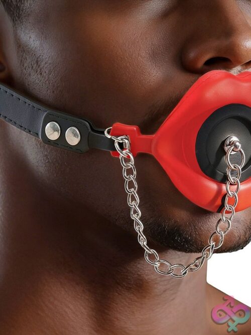 Master Series Plugged Silicone Feeding Gag Red - Image 3