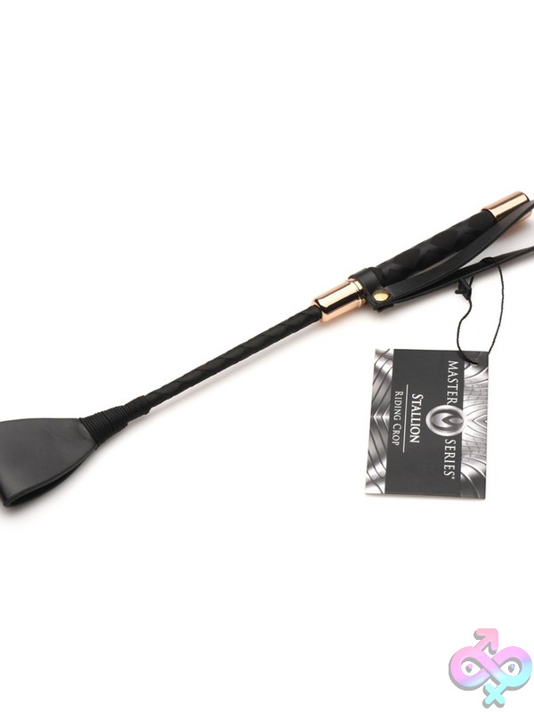 Discreet-Toys-Master-Series-Riding-Crop-12-Nu-Xr-Ah236-12 12-Inch Black Leather Riding Crop By Xr Master Series