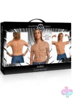Ripped large silicone male muscle chest wearable in beige skin tone by Xr Master Series