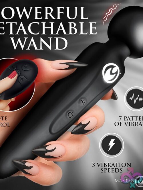 Master Series Thunderstick Thigh Strap Vibrating Wand With Harness - Image 3
