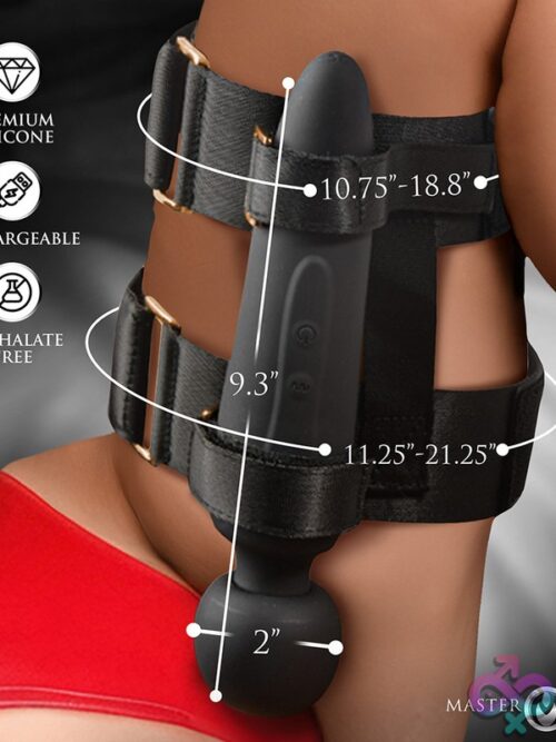 Master Series Thunderstick Thigh Strap Vibrating Wand With Harness - Image 6