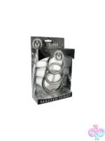 Polished silver metal cock ring Trine collection by Xr - Master Series