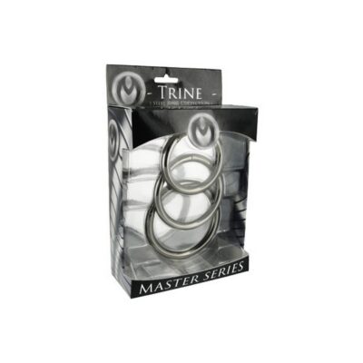 Polished silver metal cock ring Trine collection by Xr - Master Series