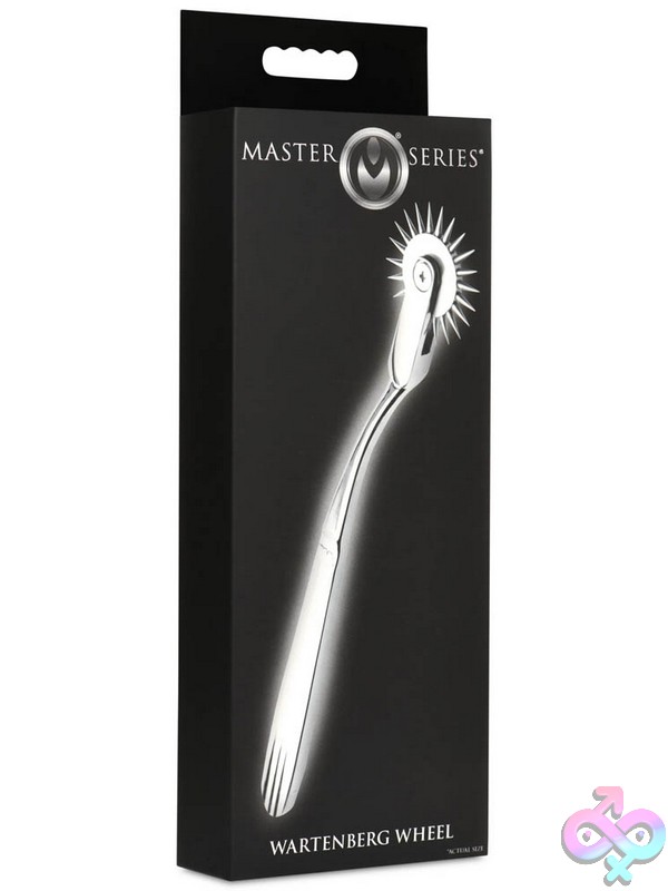 Discreet-Toys-Master-Series-Wartenberg-Wheel-Silver-Nu-Xr-Ah463 Nickel-Free Metal Wartenberg Sensation Wheel By Master Series — Textured Needle Wheel For Kink Play