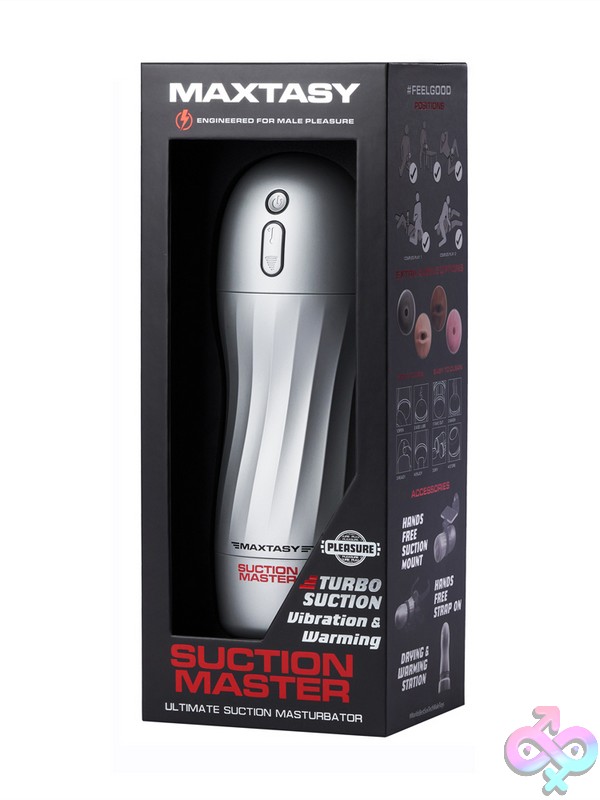 Discreet-Toys-Maxtasy-Suction-Master-Relistic-Nude-Nu-Max-Sucmas02 Silver Warming Vibrating Suction Masturbator With Tpe Sleeve By Maxtasy