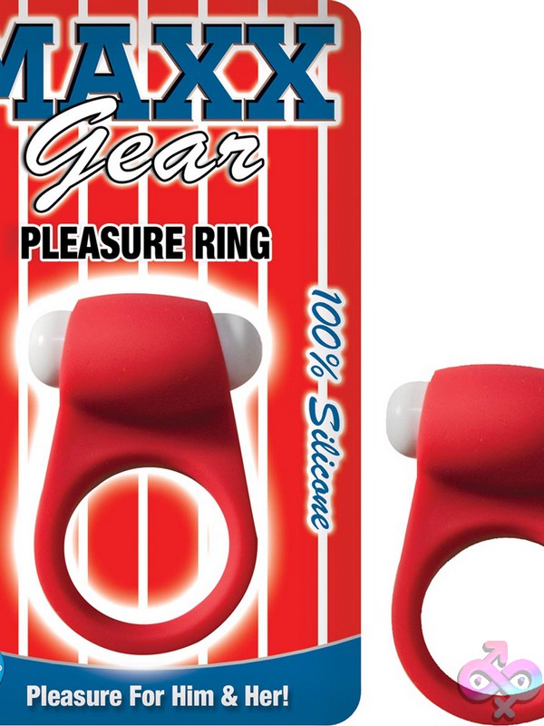 Discreet-Toys-Maxx-Gear-Pleasure-Ring-Red-Nu-Nw2746-1 Red Silicone Vibrating Couples Pleasure Ring With Abs Bullet By Nasstoys