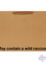 Large clear gift bag with May Contain A Wild Raccoon text by Wood Rocket