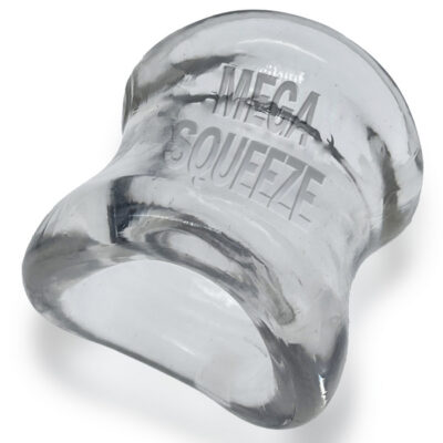 Mega Squeeze Ergofit Ballstretcher Clear by Oxballs — phthalate-free FlexTPR cock ring
