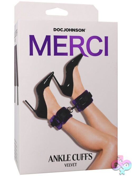 Merci Velvet Ankle Cuffs Violet/Black - Image 2