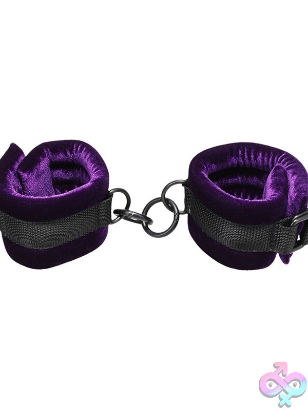 Discreet-Toys-Merci-Velvet-Ankle-Cuffs-Violet-Black-Nu-Dj2404-72Bx Velvet Ankle Cuffs Merci Violet Black By Doc Johnson