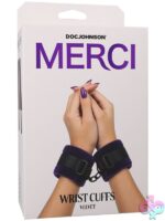 Merci Velvet Wrist Cuffs Violet/Black - Image 2