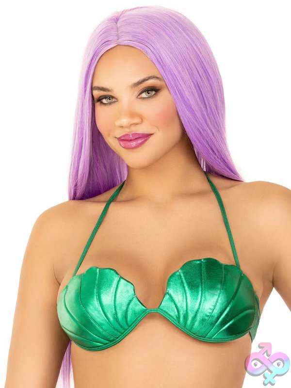 Discreet-Toys-Mermaid-Shell-Bra-Top-Large-Green-La-A2901Grnlg Mermaid Shell Bra Top - Image 1
