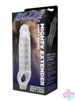 Clear textured penis extension sleeve with ball loop by Blue Line Men