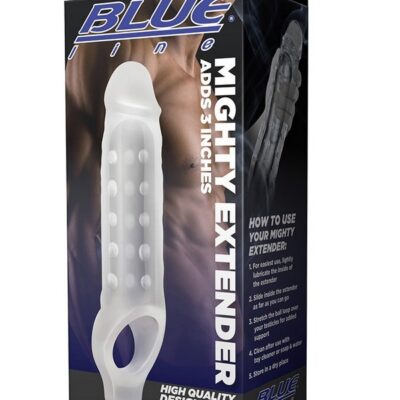 Clear textured penis extension sleeve with ball loop by Blue Line Men