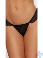 Sheer black mesh ruffle thong by Allure Lingerie