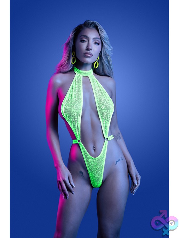 Fantasy Lingerie Glow Plunge Teddy, one of our fantasy lingerie glow styles