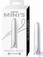 Compact silver ABS plastic bullet vibrator with rounded tip by Nasstoys