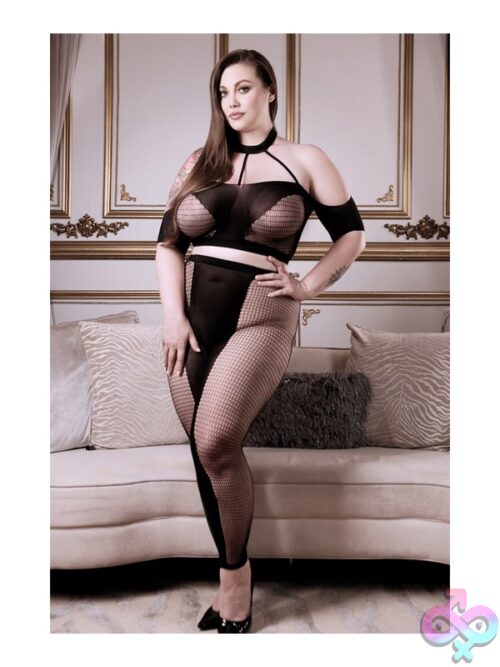 Missing You 2-Piece Crop Top &Amp; Leggings Set – Black – Queen Size - Image 2