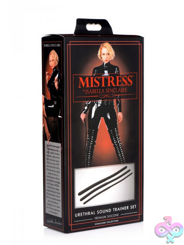 Discreet-Toys-Mistress-Isabella-Silicone-Urethral-Sounds-Nu-Xr-Is118 Graduated Double-Sided Black Silicone Urethral Sounds By Xr - Mistress