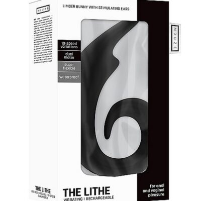 Mjuze Lithe bendable silicone couples vibrator in black and blue
