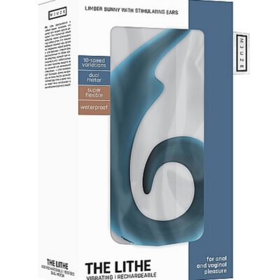 Mjuze Lithe bendable silicone couples vibrator in black and blue