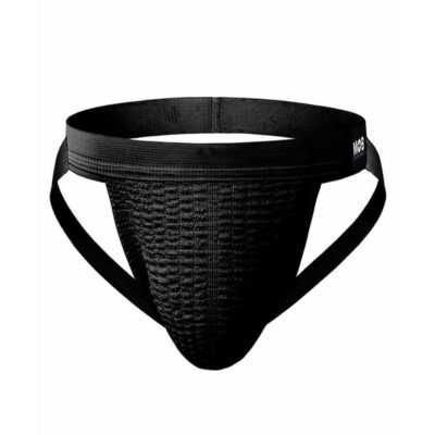 MOB Fetish Swim Jockstrap in black, men's erotic underwear available in small medium and large