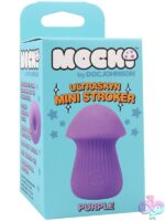 Mochi Ultraskyn Mini Stroker in four colors — blue, green, purple, and yellow — shown on a clean neutral background