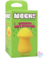 Mochi Ultraskyn Mini Stroker in four colors — blue, green, purple, and yellow — shown on a clean neutral background