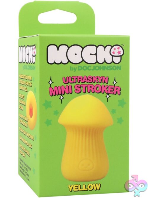 Mochi Ultraskyn Mini Stroker In Four Colors — Blue, Green, Purple, And Yellow — Shown On A Clean Neutral Background