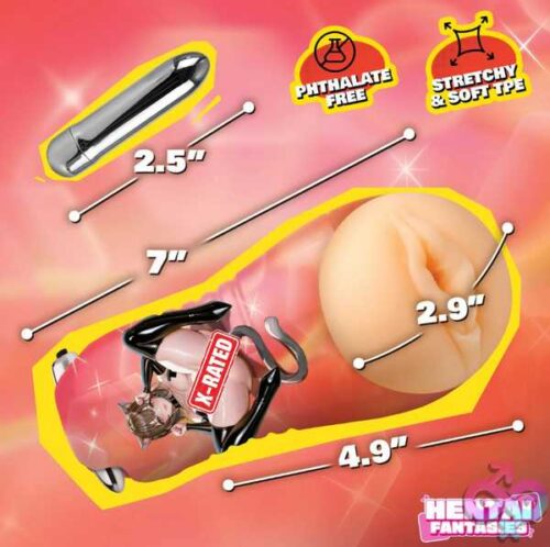 Mochi The Cat Girl Vibrating Pussy Stroker - Beige - Image 3