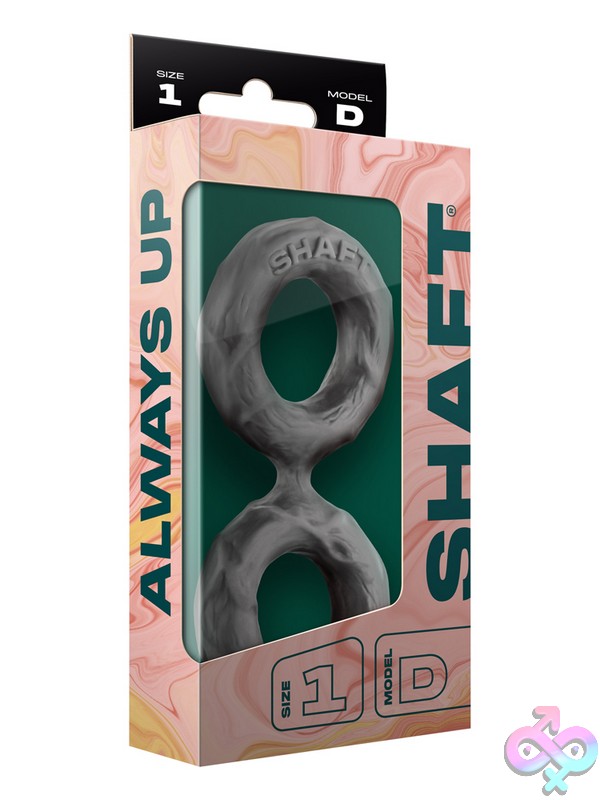 Discreet-Toys-Model-D-Double-C-Ring-Gray-Size-1-Nu-Sh-300S-23 Model D Double C-Ring Gray Liquid Silicone Stretcher By Shaft