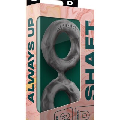 Model D Double C-Ring gray liquid silicone stretchy couples ring by Shaft