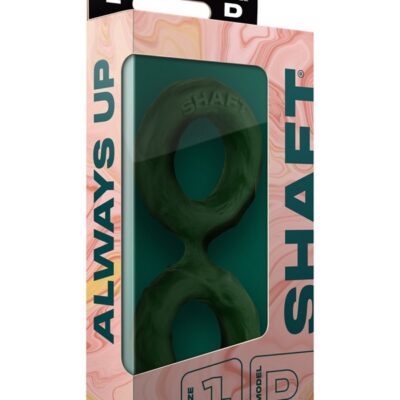 Stretchy double c-ring in green liquid silicone by Shaft