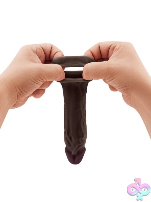 Shaft Sheath Realistic Silicone Extension – Mahogany - Image 3