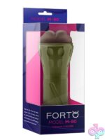 Ultra-realistic brown TPE stroker with textured tunnel and adjustable suction by Forto