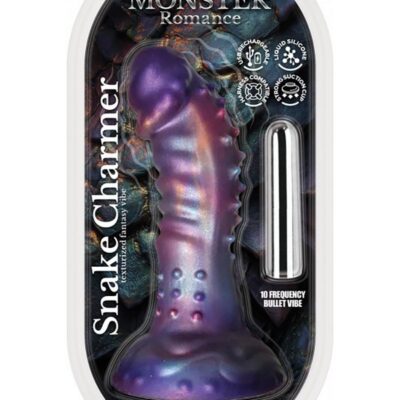 Fantasy Vibrating Dildo Snake Charmer by Hott Products in purple silicone with suction cup base