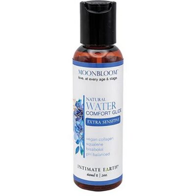 Moonbloom extra-sensitive water-based menopause lubricant 2 oz bottle by Intimate Earth